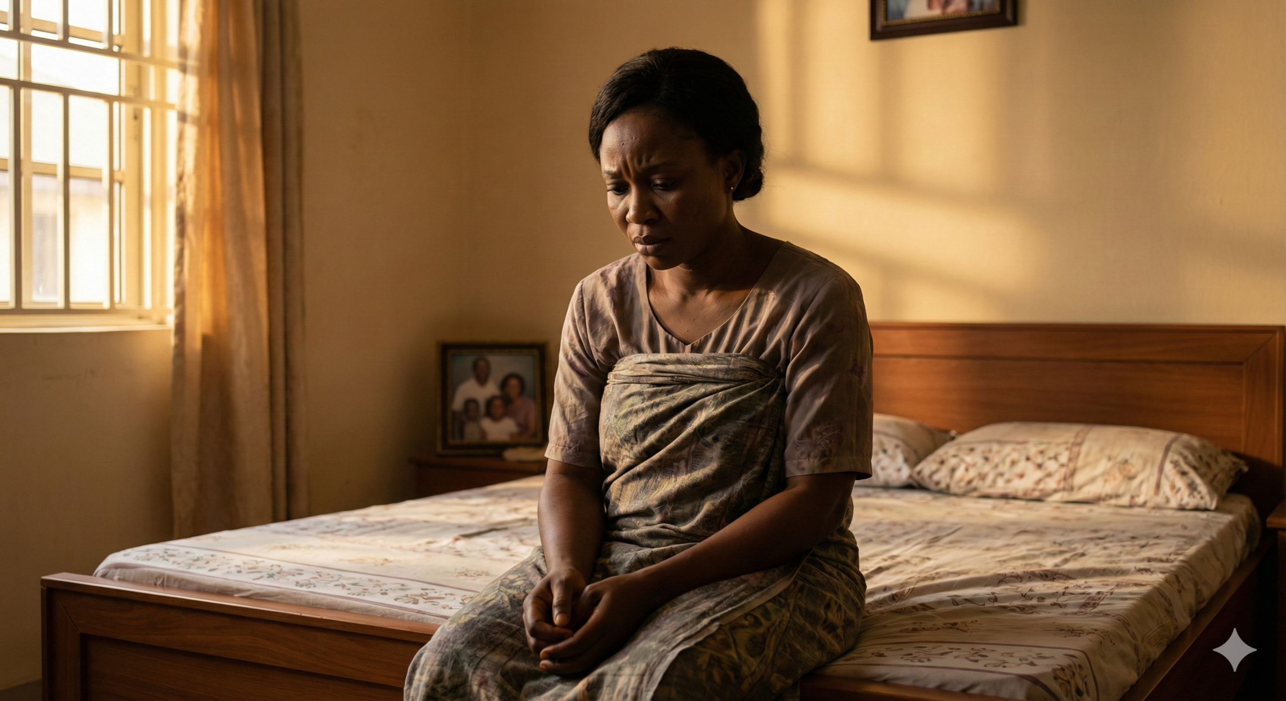 Nigerian woman in quiet contemplation about her marriage