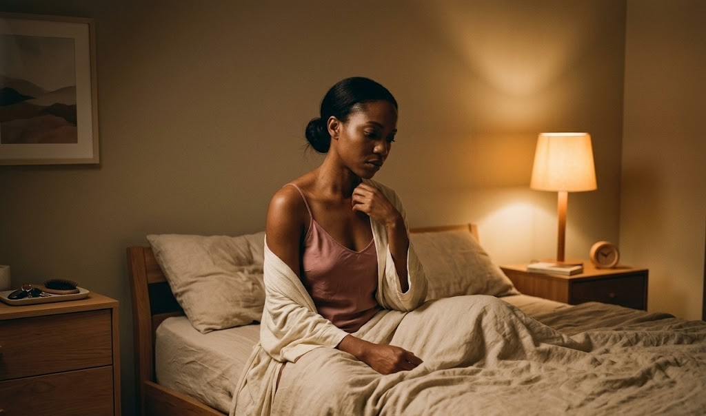 Woman alone in quiet contemplation